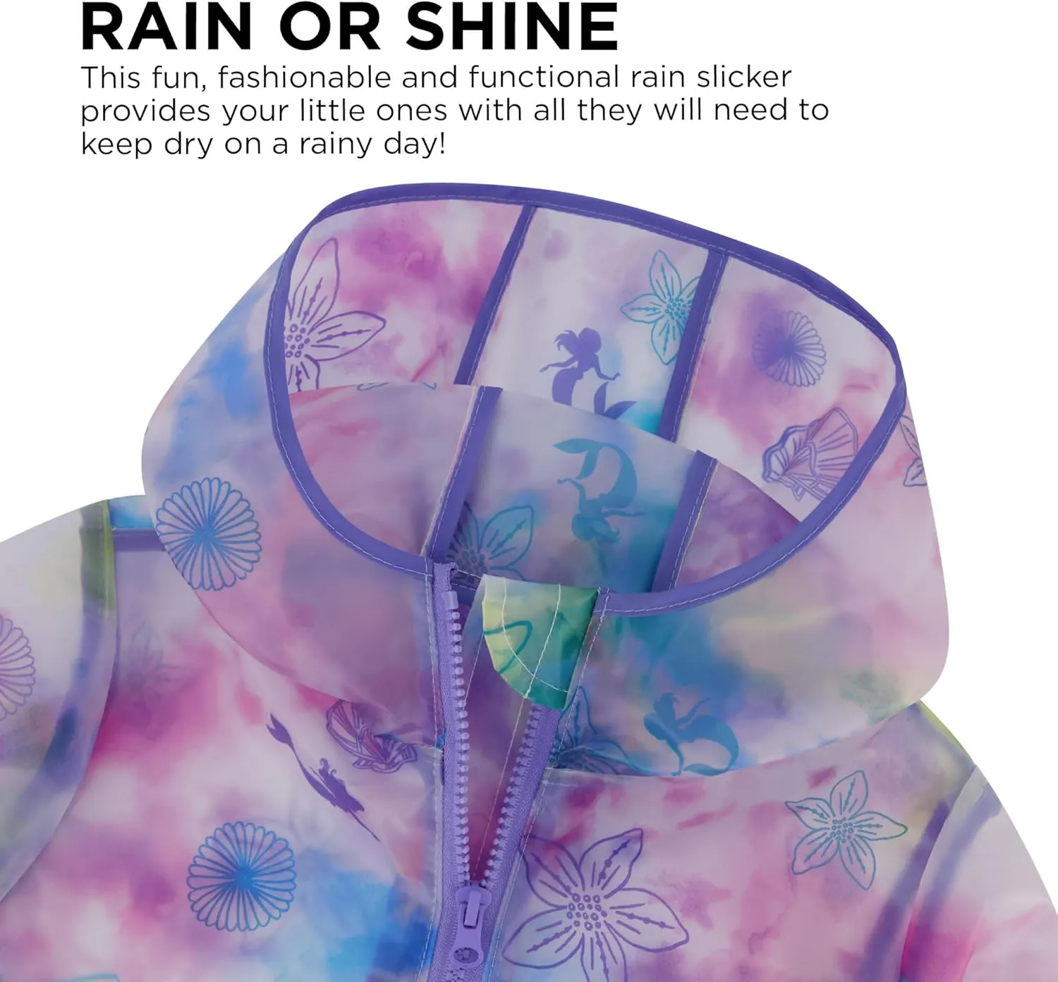 Girls Rain Coat Disney Minnie, Mickey Mouse, Princess, Nickelodeon Paw Patrol for Kids 2-7 Years