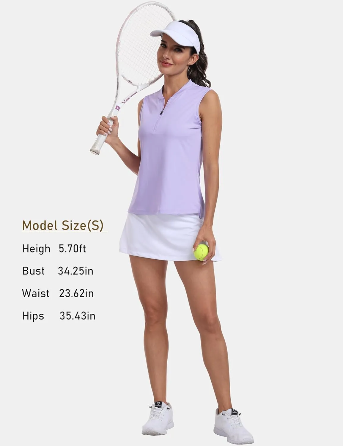 Golf Polo Shirts for Women Slim Fit Woman Sleeveless Sports Shirts Quick Dry Athletic Tank Tops for Tennis Work