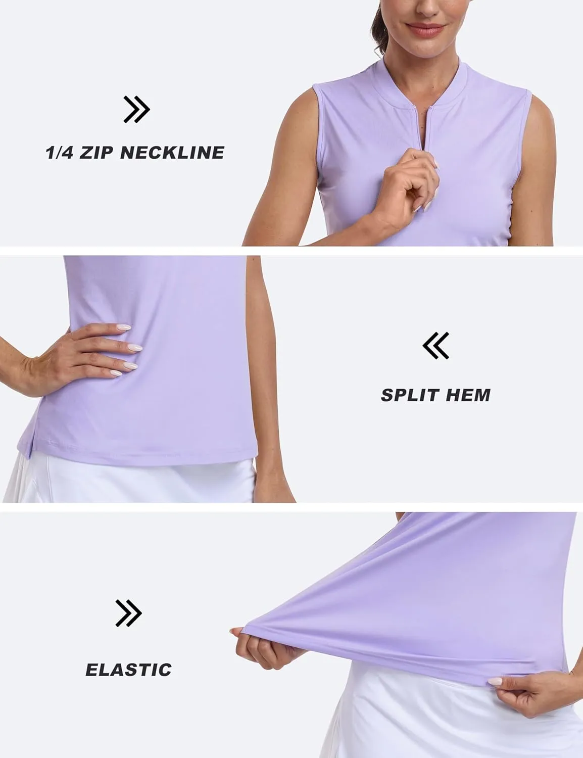 Golf Polo Shirts for Women Slim Fit Woman Sleeveless Sports Shirts Quick Dry Athletic Tank Tops for Tennis Work