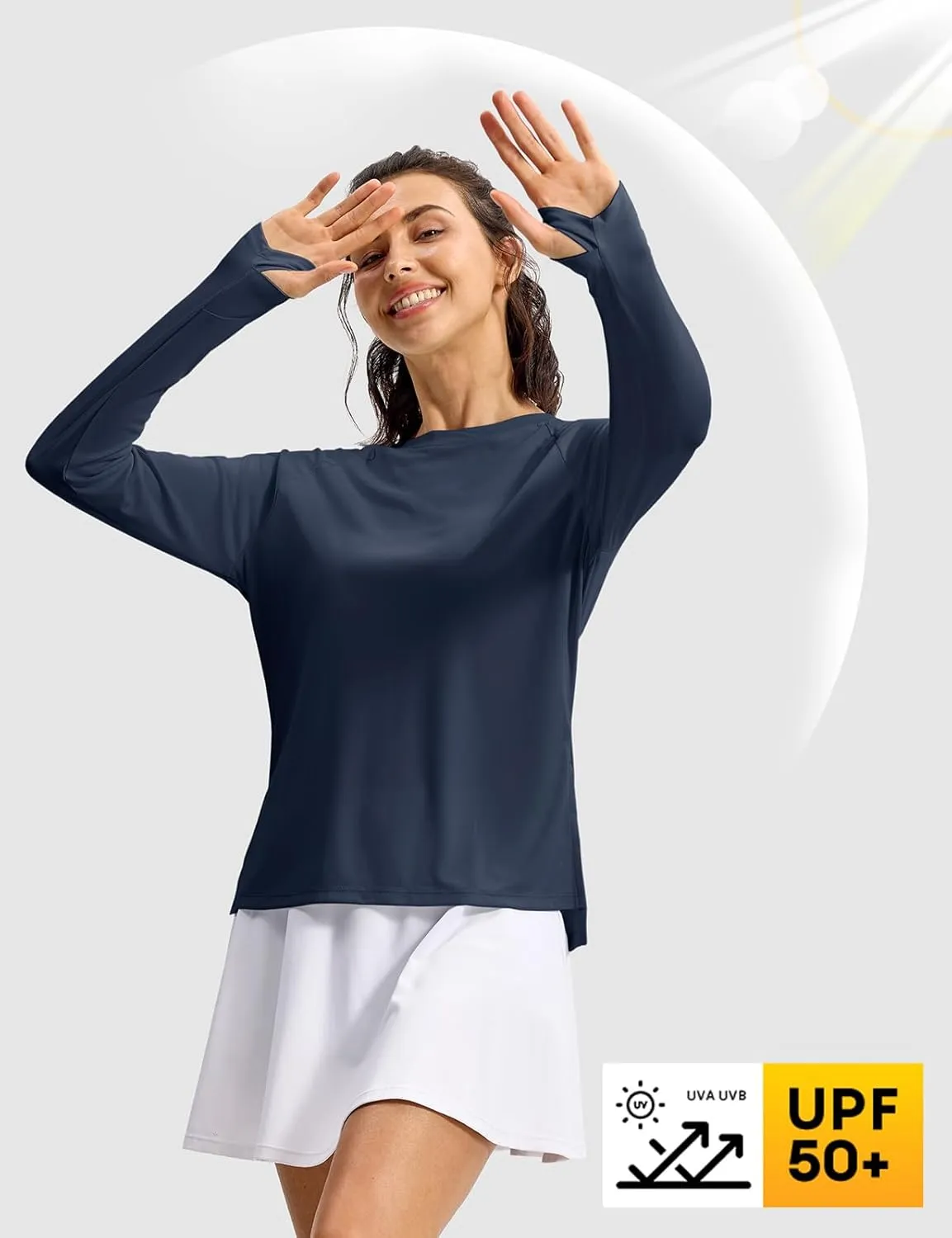 Gopune Women's Sun Shirts UPF 50  Long Sleeve UV Protection Shirt Lightweight Quick Dry Workout Hiking Tops