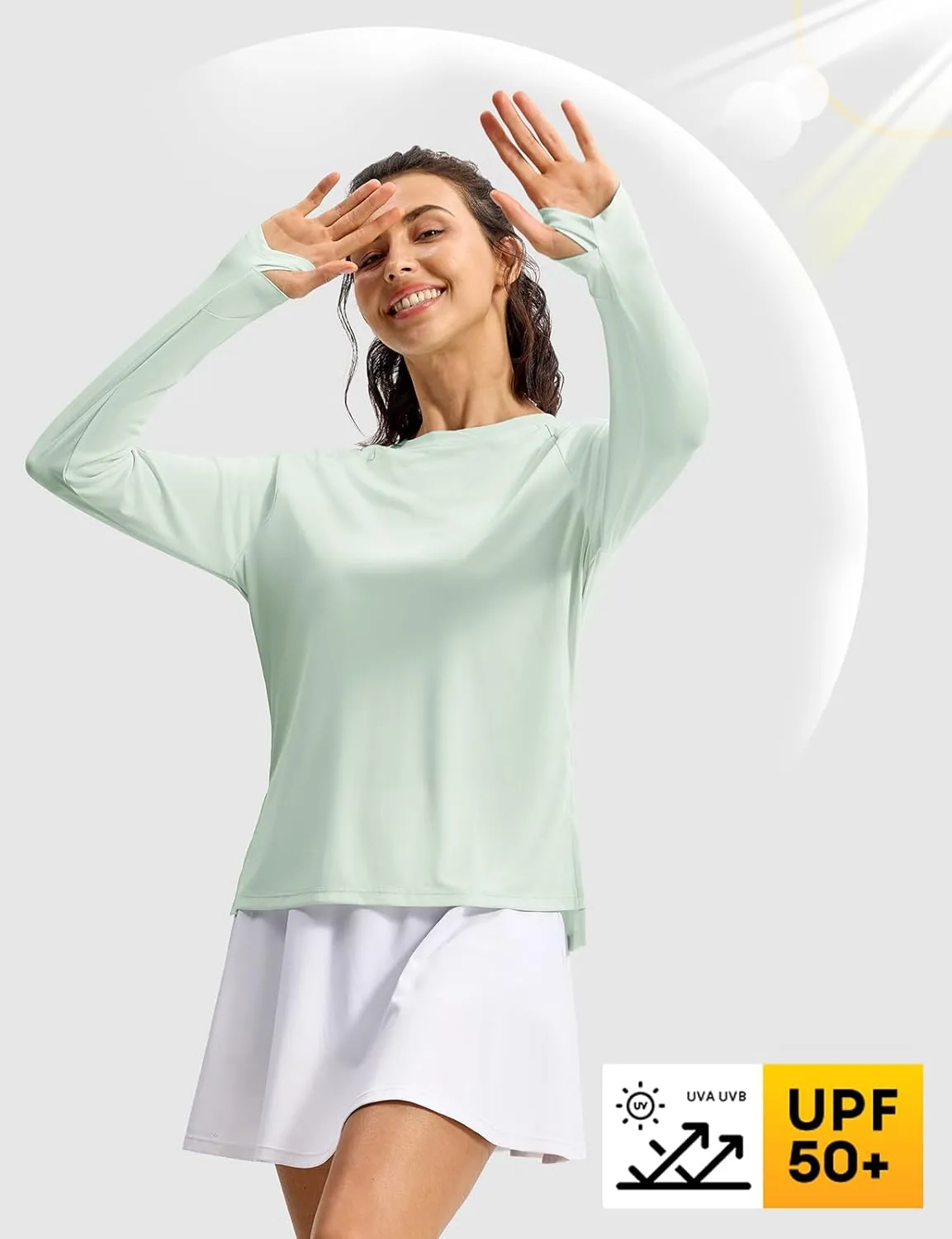 Gopune Women's Sun Shirts UPF 50  Long Sleeve UV Protection Shirt Lightweight Quick Dry Workout Hiking Tops