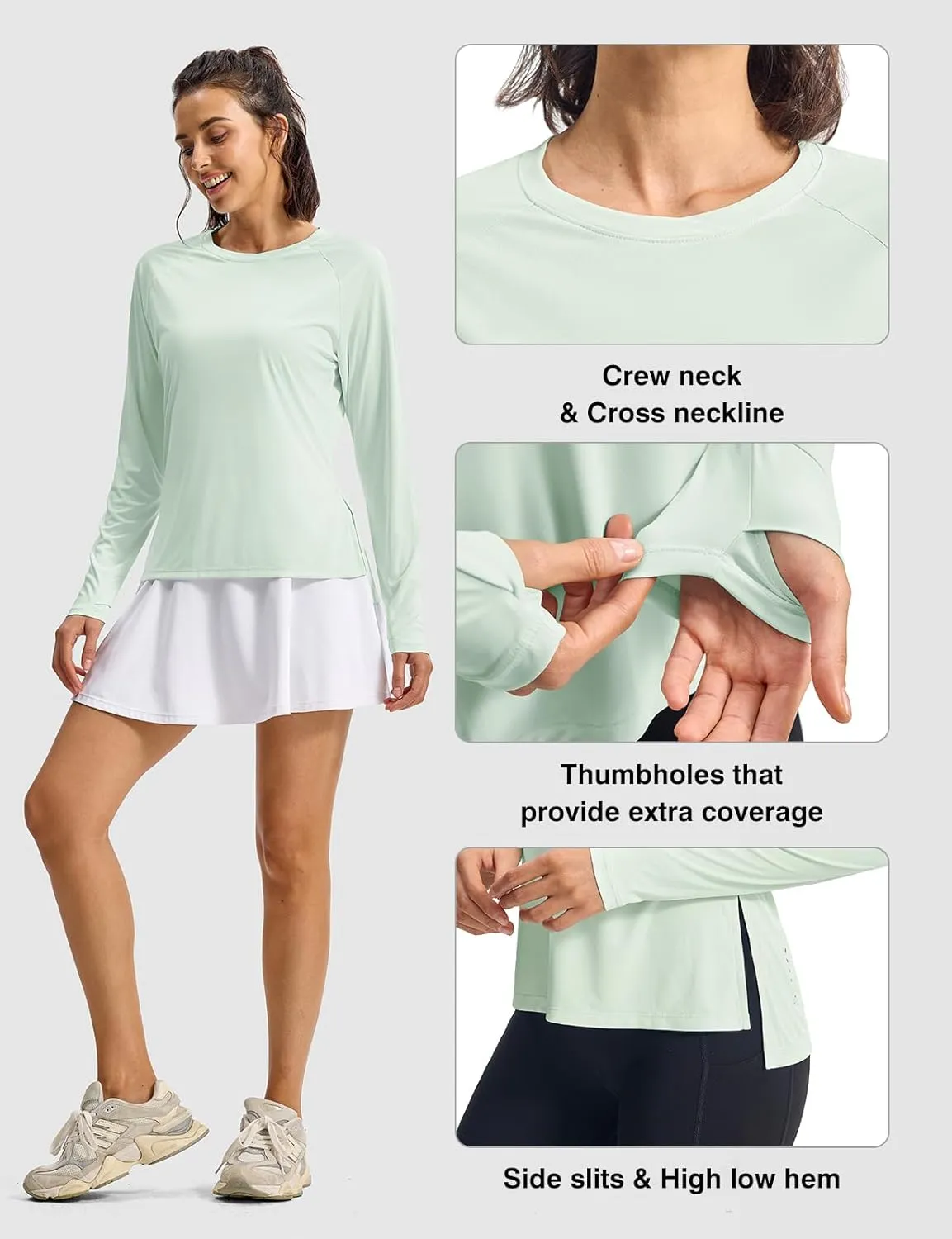 Gopune Women's Sun Shirts UPF 50  Long Sleeve UV Protection Shirt Lightweight Quick Dry Workout Hiking Tops