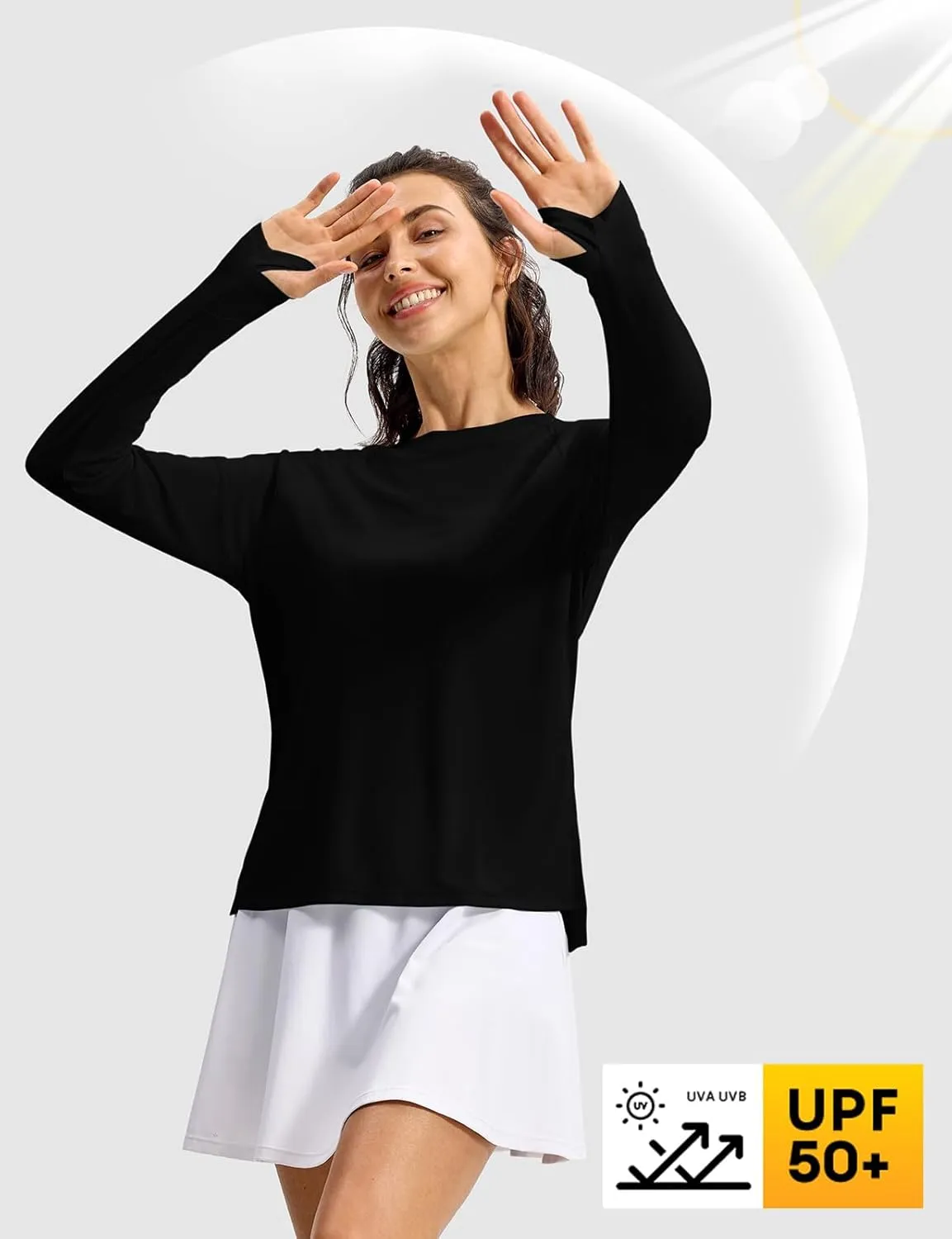 Gopune Women's Sun Shirts UPF 50  Long Sleeve UV Protection Shirt Lightweight Quick Dry Workout Hiking Tops