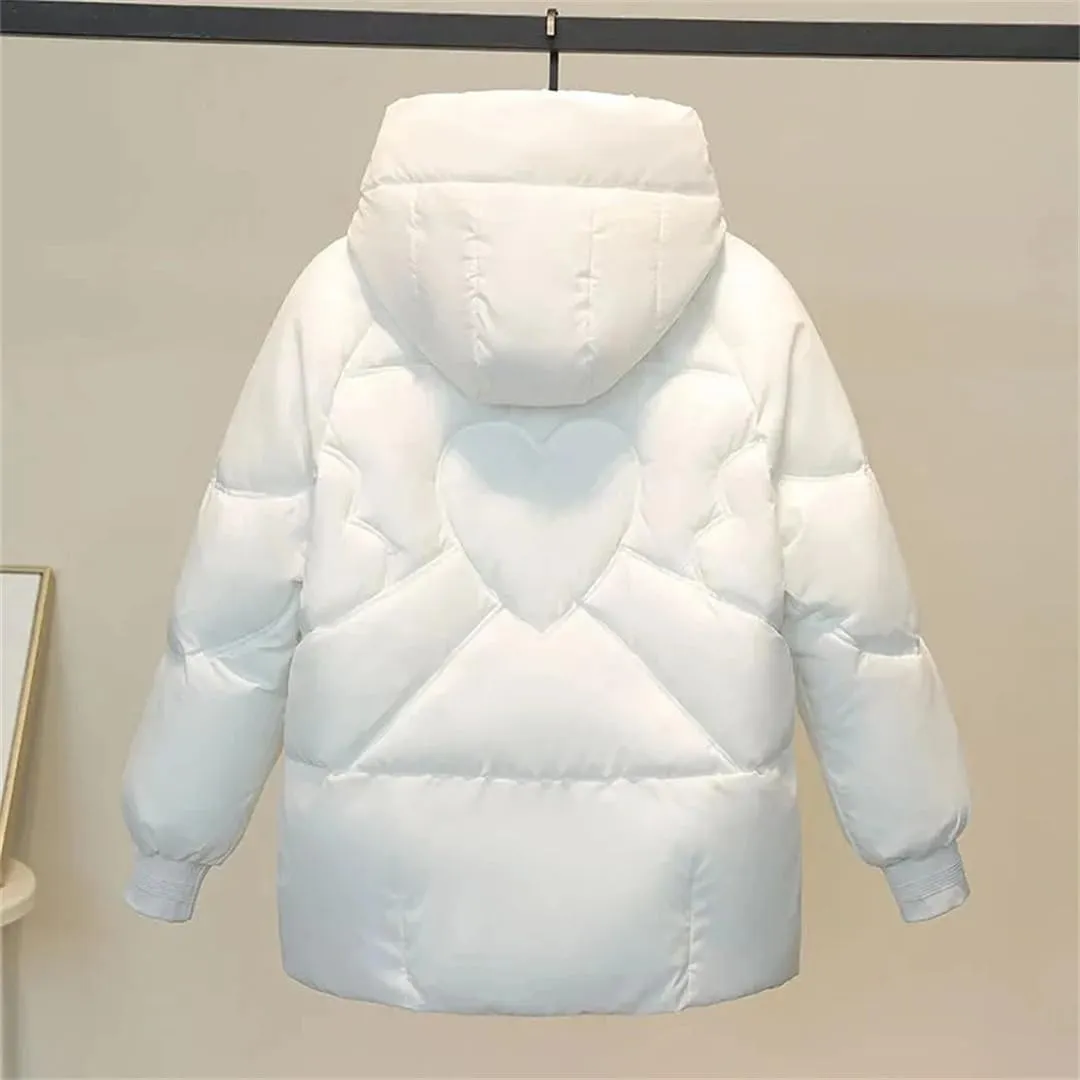 Hooded Cotton-Padded Coat Womens Winter Parkas Jacket Zipper Down Cotton Warm Jackets