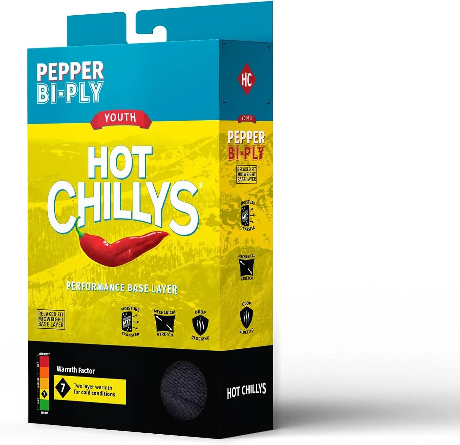 Hot Chillys Youth Pepper Bi-Ply Bottom Midweight Relaxed Fit Base Layer - UPF 30 Thermal Underwear Pants