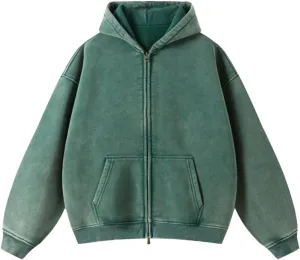 HOTIAN Womens Zip Up Hoodies Vintage Sweatshirt Oversized Fall Outfits Sweaters Casual Fashion Jackets with Pocket