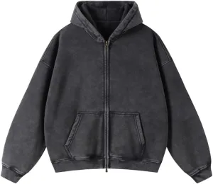 HOTIAN Womens Zip Up Hoodies Vintage Sweatshirt Oversized Fall Outfits Sweaters Casual Fashion Jackets with Pocket