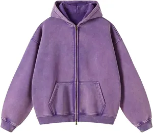 HOTIAN Womens Zip Up Hoodies Vintage Sweatshirt Oversized Fall Outfits Sweaters Casual Fashion Jackets with Pocket