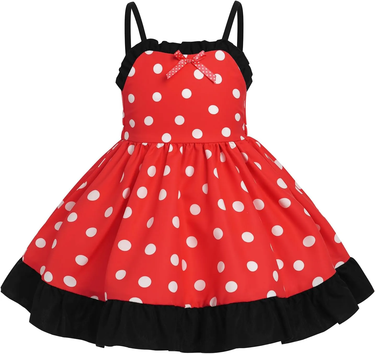IBTOM CASTLE Toddler Baby Girl Tutu Dress Princess Backless Polka Dot Ruffle Dress First Birthday Party Cake Smash Outfit