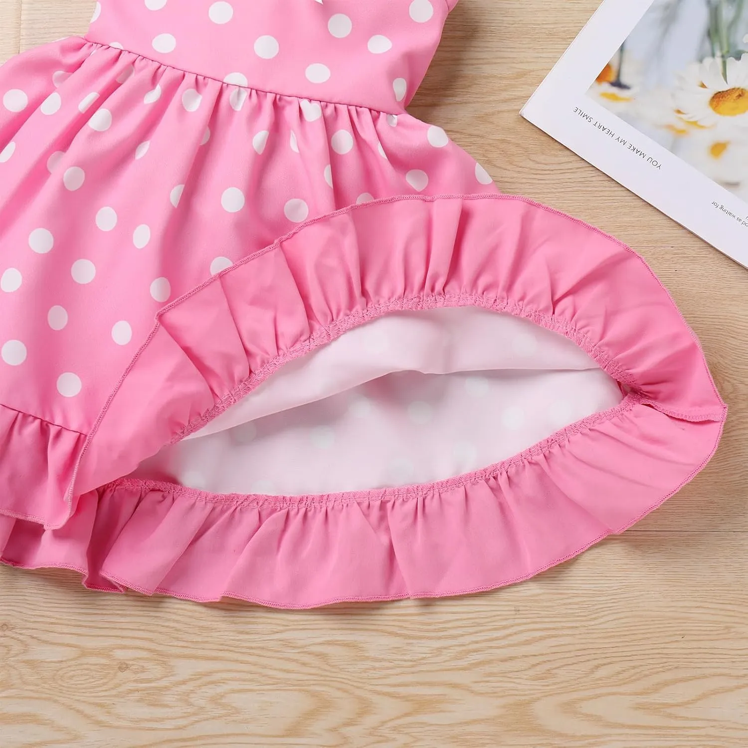 IBTOM CASTLE Toddler Baby Girl Tutu Dress Princess Backless Polka Dot Ruffle Dress First Birthday Party Cake Smash Outfit