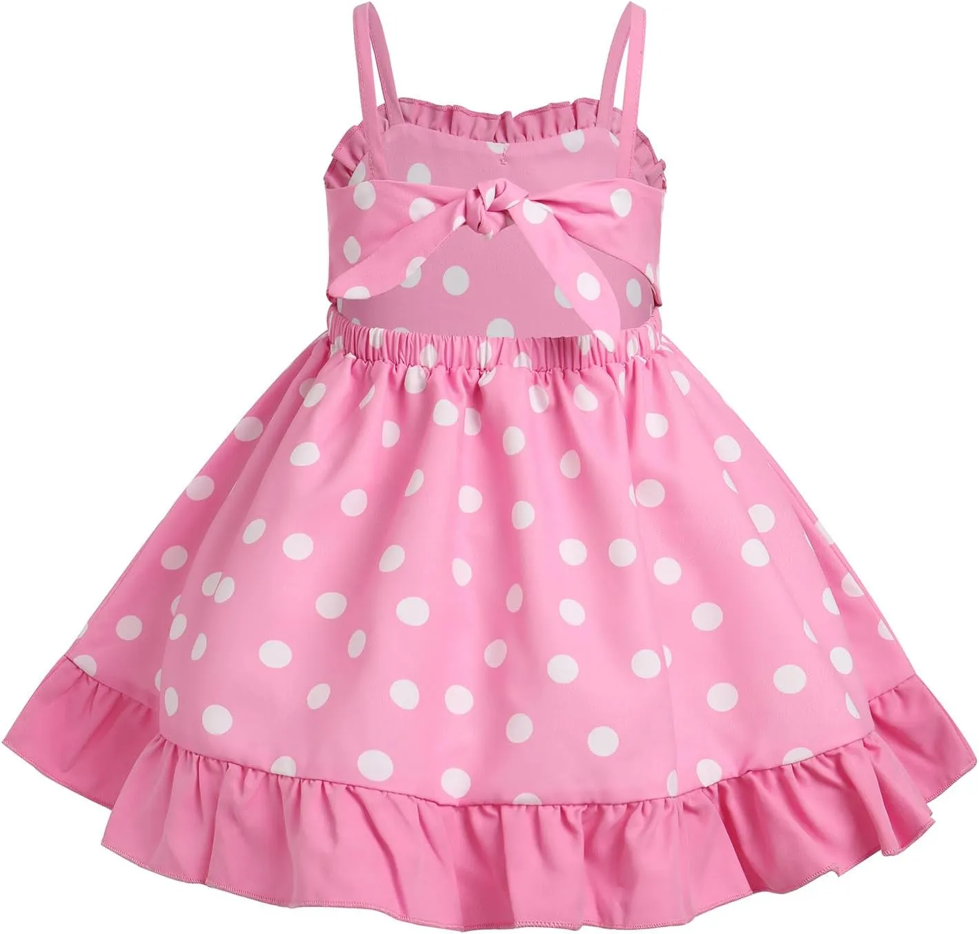 IBTOM CASTLE Toddler Baby Girl Tutu Dress Princess Backless Polka Dot Ruffle Dress First Birthday Party Cake Smash Outfit