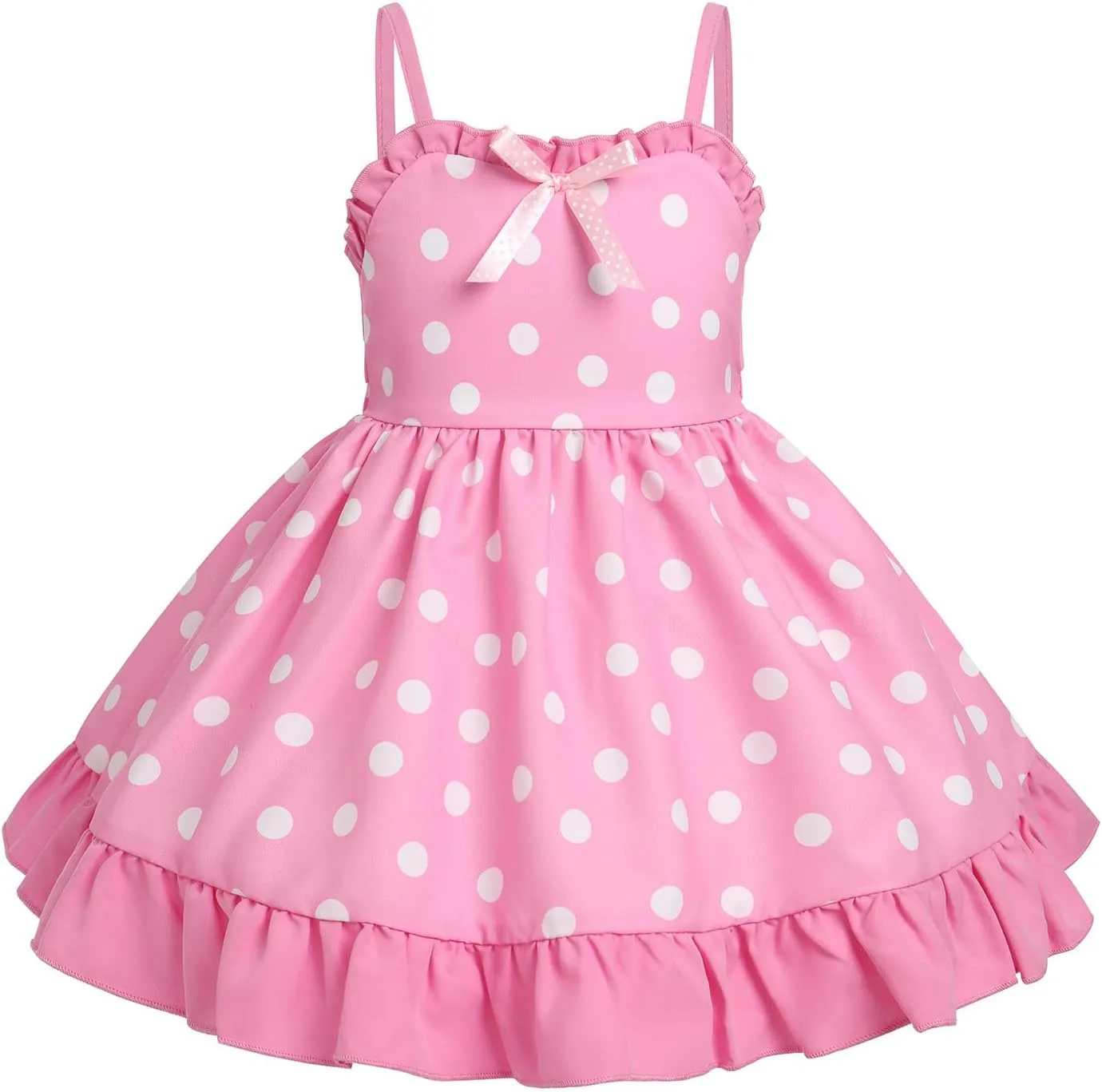IBTOM CASTLE Toddler Baby Girl Tutu Dress Princess Backless Polka Dot Ruffle Dress First Birthday Party Cake Smash Outfit