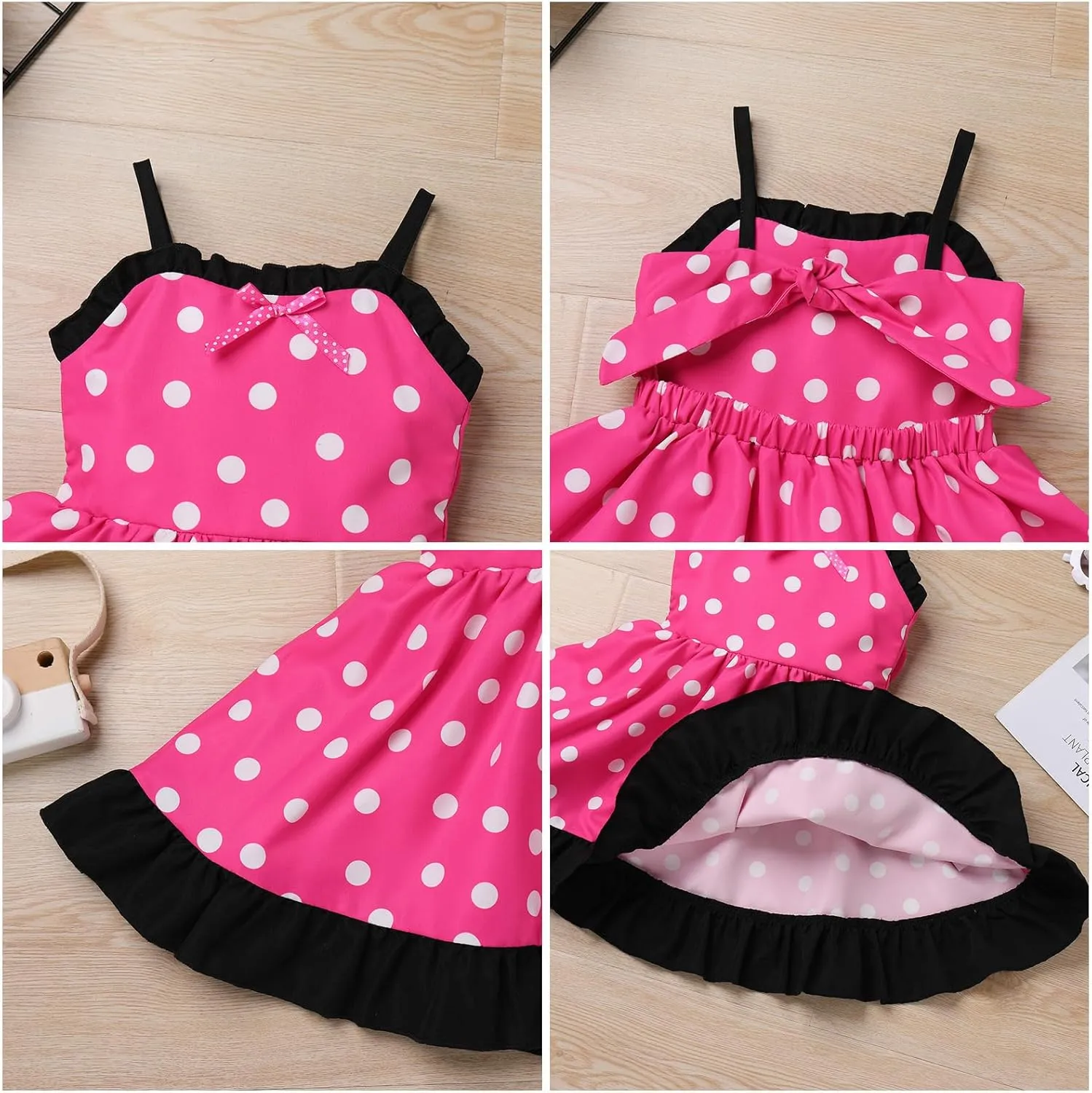 IBTOM CASTLE Toddler Baby Girl Tutu Dress Princess Backless Polka Dot Ruffle Dress First Birthday Party Cake Smash Outfit