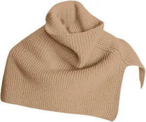 JOAU Women's Turtleneck Poncho Cloak Short Style Asymmetric Knitted Solid Color Slit Wrap Shawl Scarf for Holiday Travel
