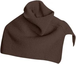 JOAU Women's Turtleneck Poncho Cloak Short Style Asymmetric Knitted Solid Color Slit Wrap Shawl Scarf for Holiday Travel