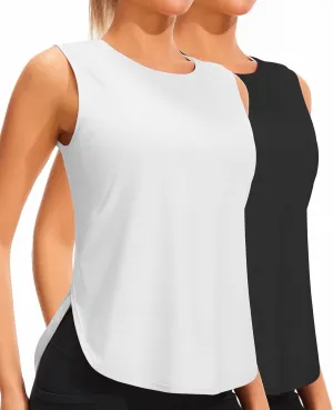 JOYSPELS Ice Silk Workout Tank Tops for Women Cool-Dry Sleeveless Loose Fit Yoga Shirts Athletic