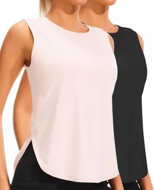 JOYSPELS Ice Silk Workout Tank Tops for Women Cool-Dry Sleeveless Loose Fit Yoga Shirts Athletic