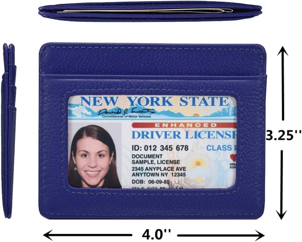 KALMORE Women's Credit Card Holder Leather Slim Minimalist Wallet