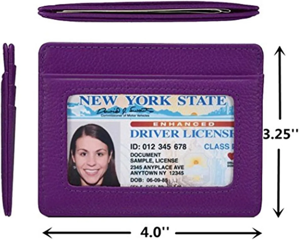 KALMORE Women's Credit Card Holder Leather Slim Minimalist Wallet