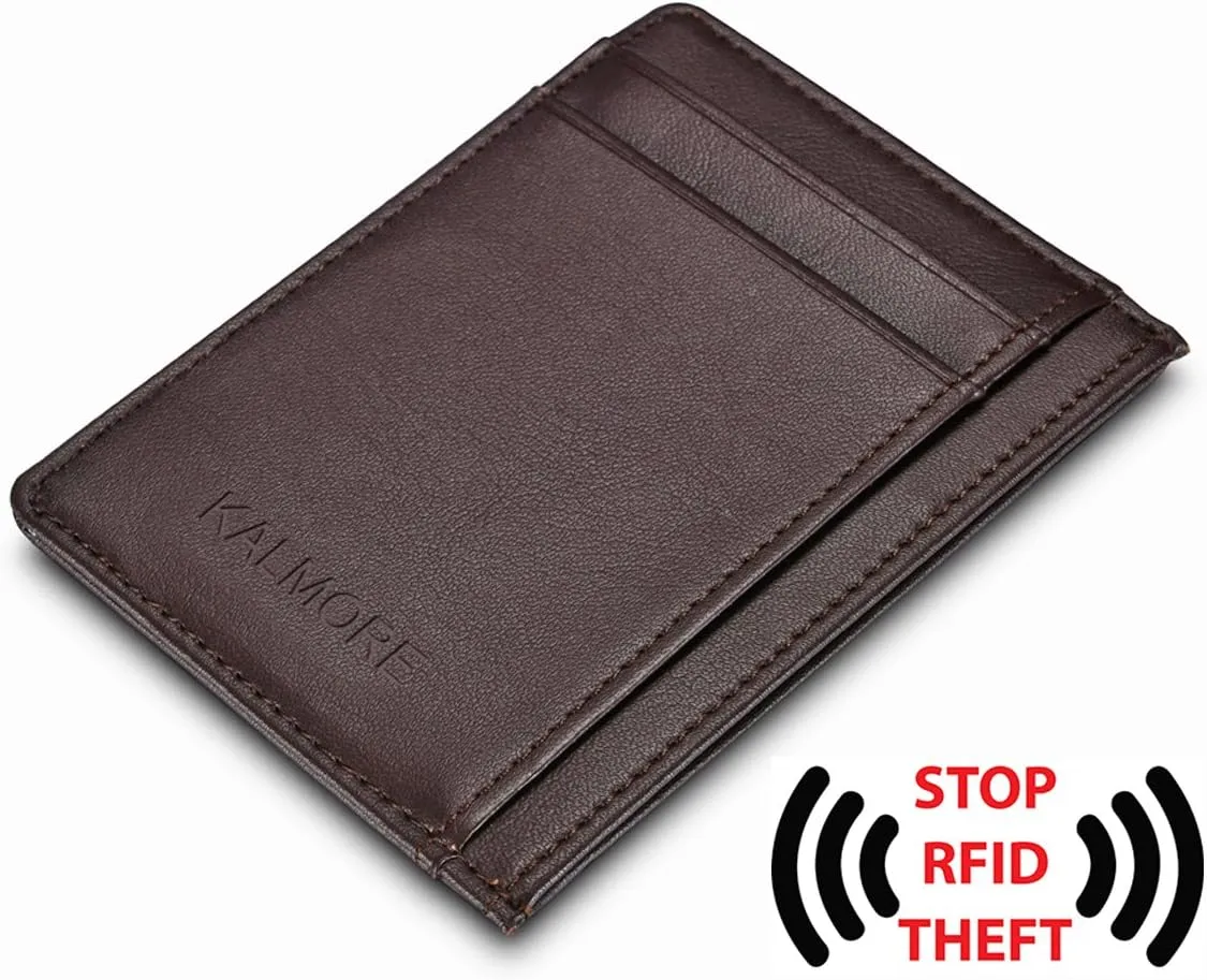 KALMORE Women's Credit Card Holder Leather Slim Minimalist Wallet