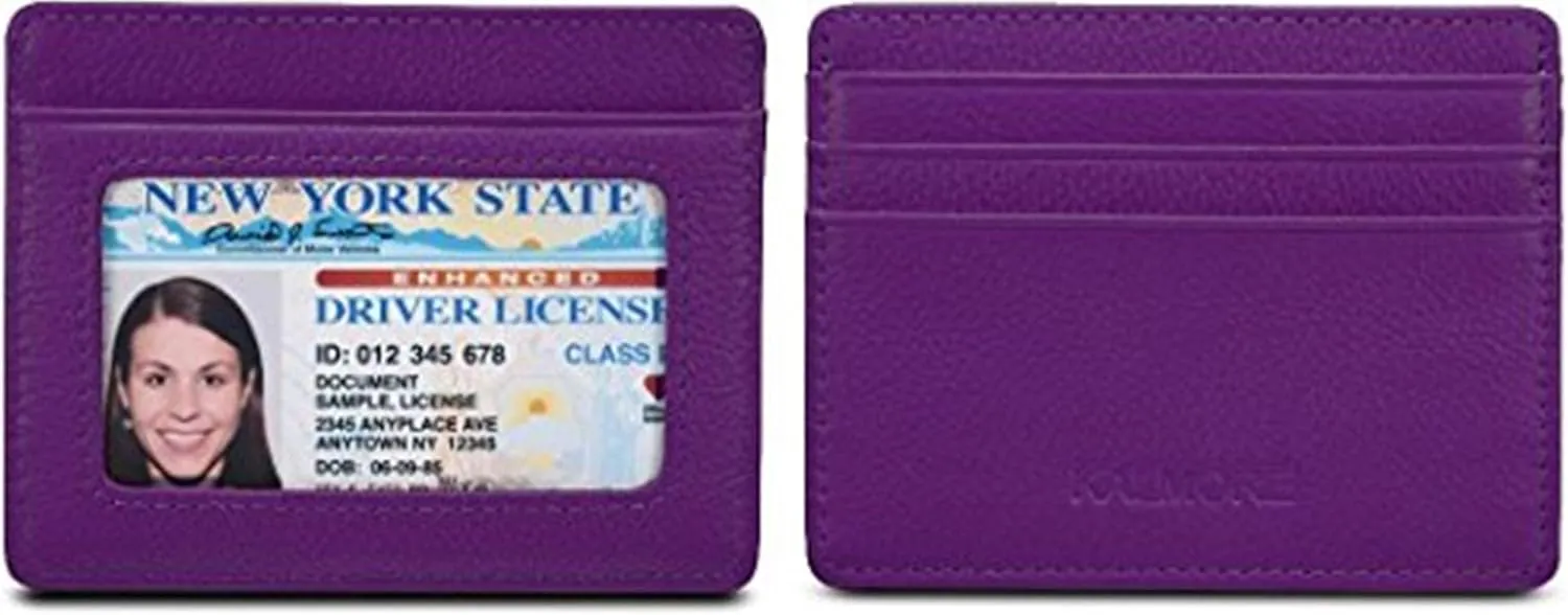 KALMORE Women's Credit Card Holder Leather Slim Minimalist Wallet