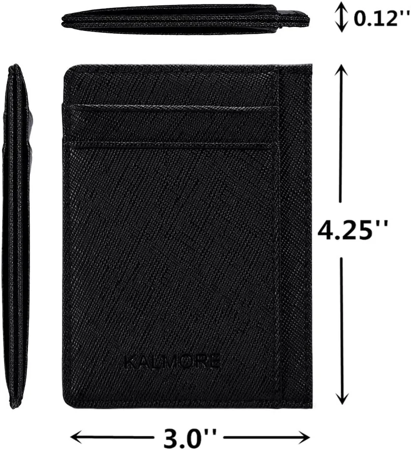 KALMORE Women's Credit Card Holder Leather Slim Minimalist Wallet