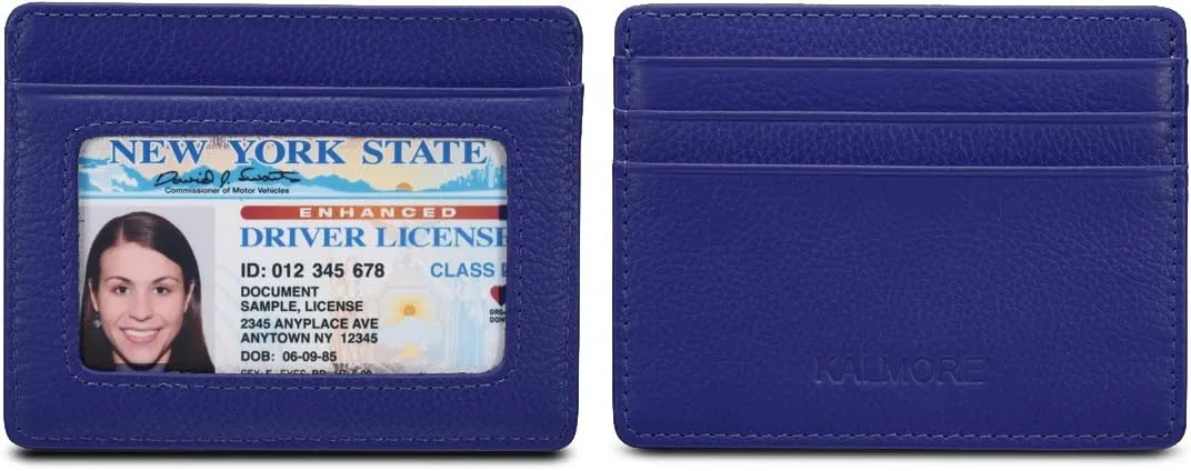 KALMORE Women's Credit Card Holder Leather Slim Minimalist Wallet