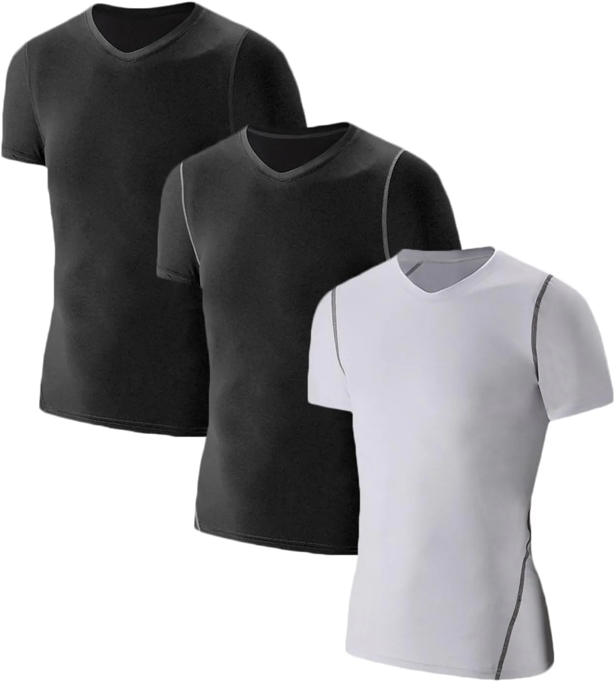 LANBAOSI Kids Boy's Compression Shirts Child's Quick Dry Sports Undershirts Short Sleeve Baselayer Tee Tops