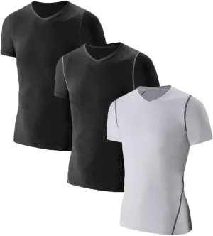 LANBAOSI Kids Boy's Compression Shirts Child's Quick Dry Sports Undershirts Short Sleeve Baselayer Tee Tops