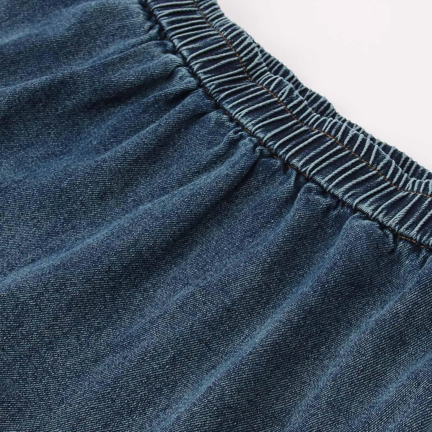 Long Skirts for Women Women's Casual Denim Long Skirt with Elastic Waist A Line Skirt