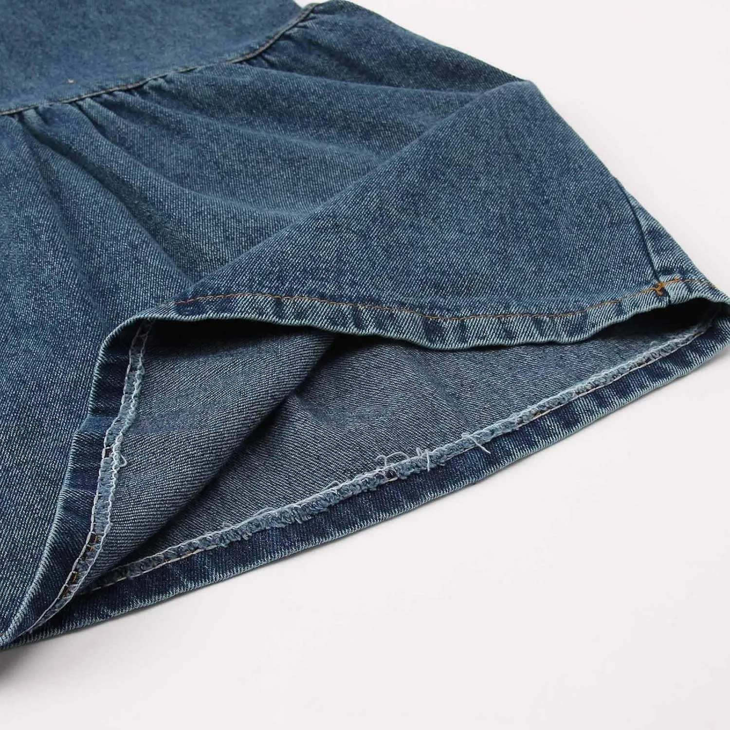 Long Skirts for Women Women's Casual Denim Long Skirt with Elastic Waist A Line Skirt