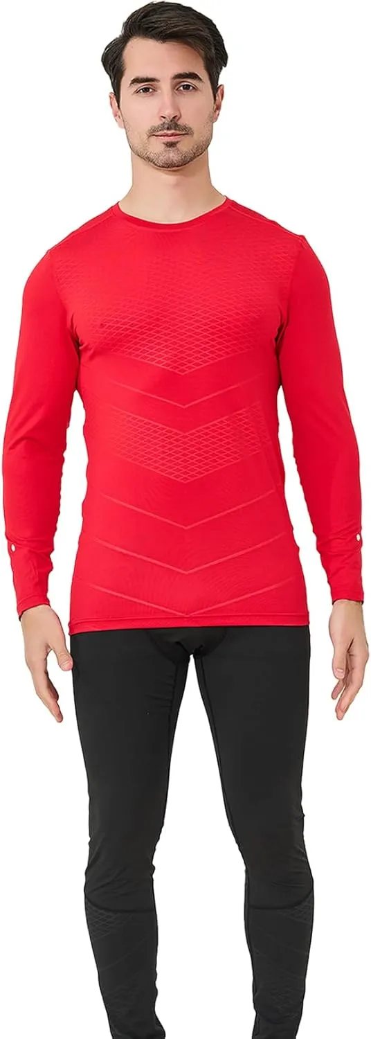 Long Sleeve Undershirt Men Compression Shirts &Workout Shirt Set for Adult Men&Women, Athletic Base Layer