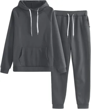 Lounge Sets for Women 2024 Long Sleeve V Neck Comfy Fall Hoodie Sweatshirt Long Pants Outfits