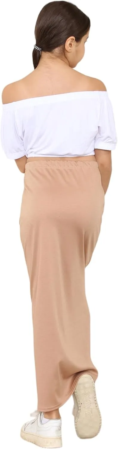 Loxdonz Girls Casual High Waist Maxi Skirt Kids Long Summer Skirts