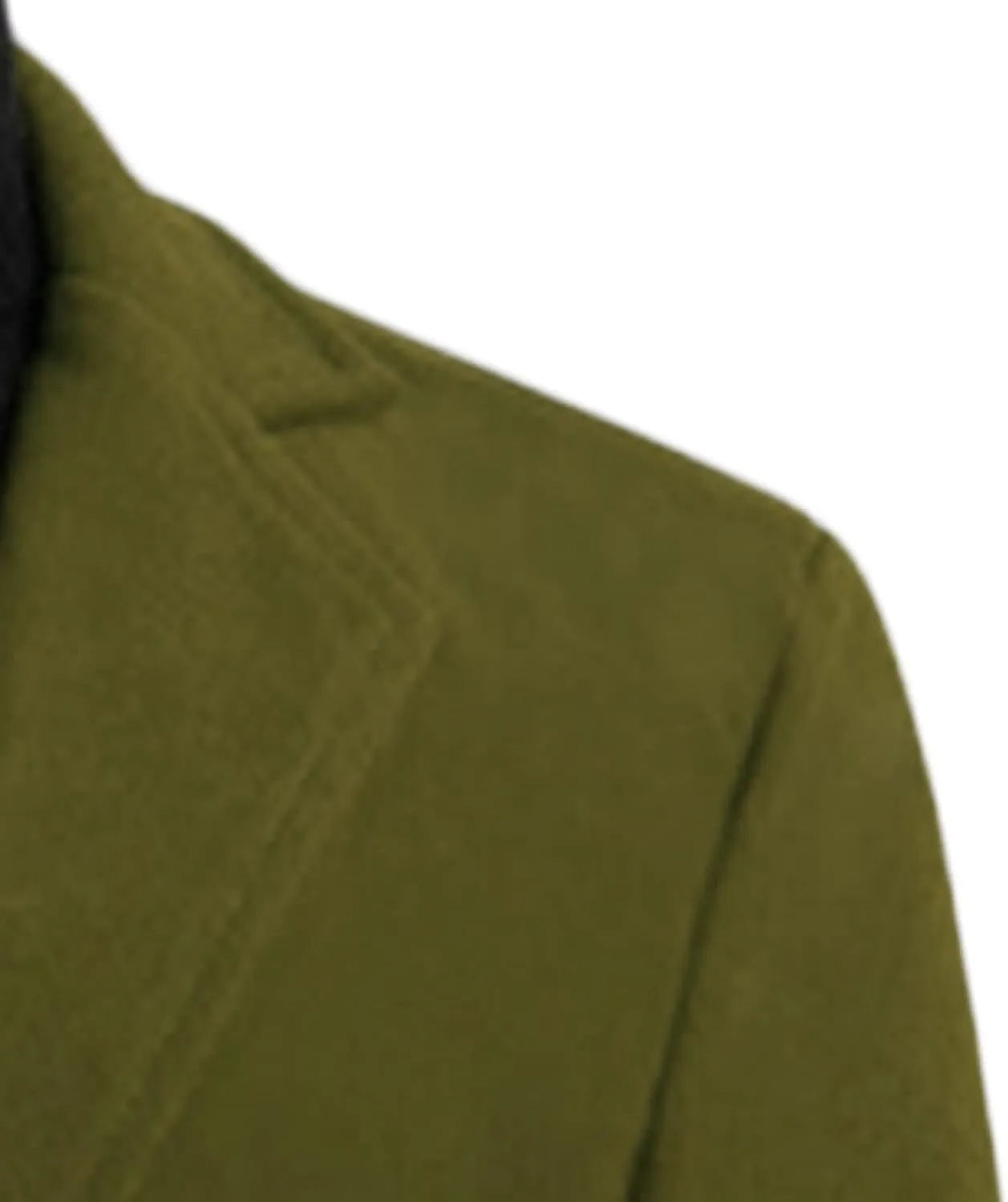 Maiyifu-GJ Men's Wool Blend Trench Coats Mid-Length Notched Collar Slim Overcoat Casual Business Single Breasted Long Jackets