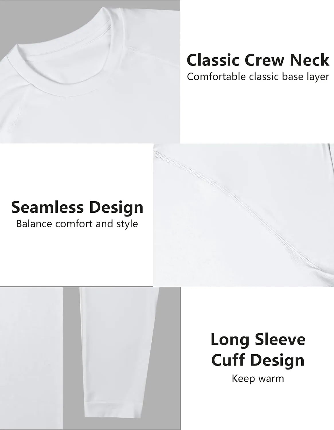  MD Long Sleeve Shirts for Men, Quick Dry, Moisture Wicking T-Shirts for Gym, Workout, Running, Lightweight Crew Base Layer