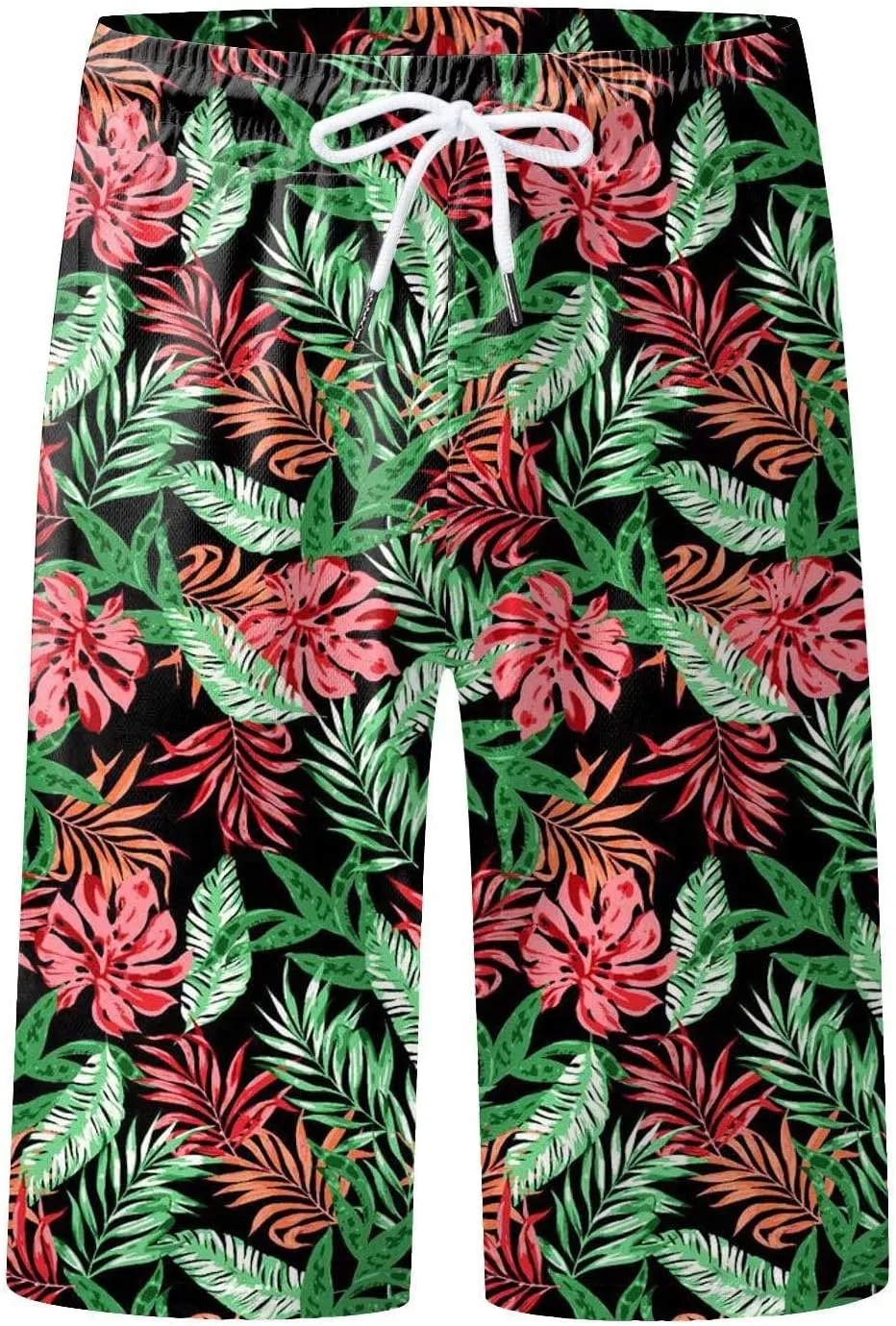 Men Bathing Suit Printed Beach Short Casual Loose Fashion Shorts Loose Tether Pocket Men's Casual Stretch Cargo
