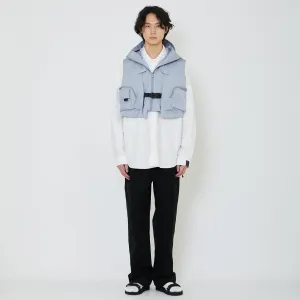 Men Hooded Vest Top - Light Grey - SM2401016B