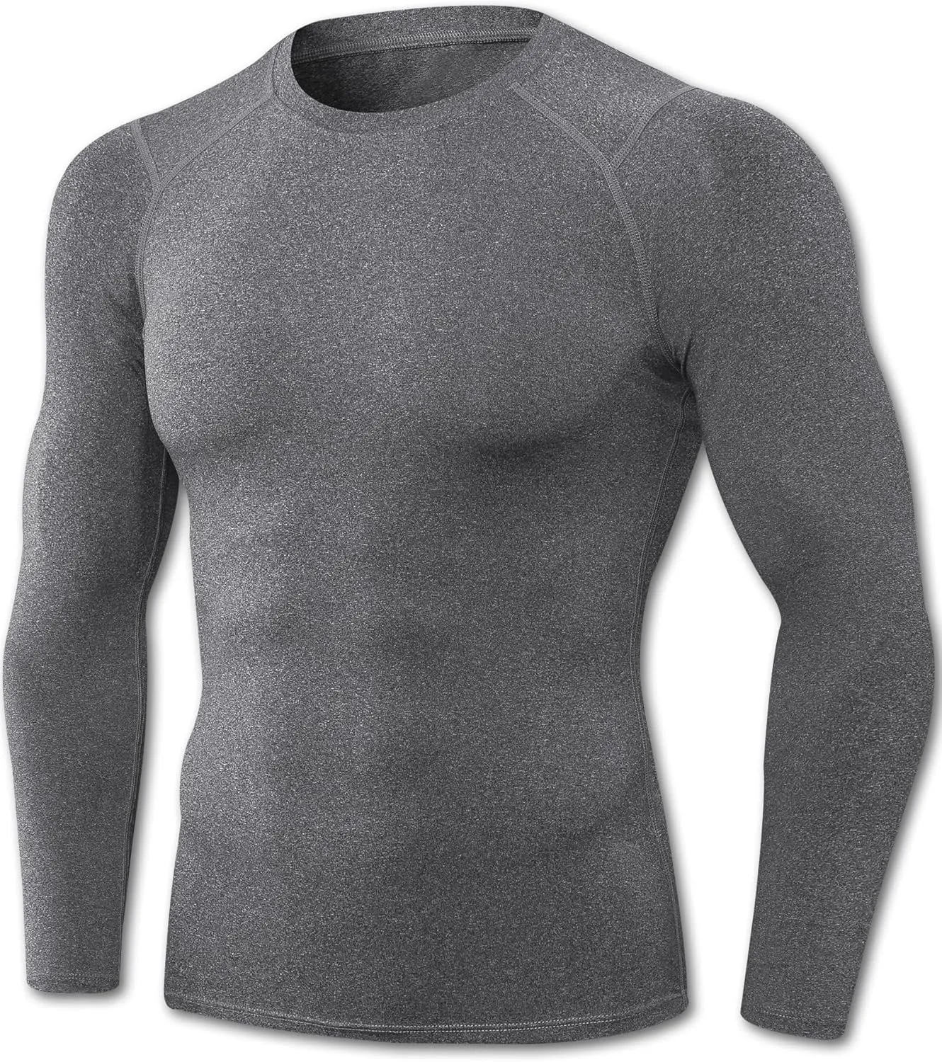 Men's Compression Shirt Long Sleeve Cool Dry Workout Athletic Base Layer Undershirts for Running Basketball Cycling