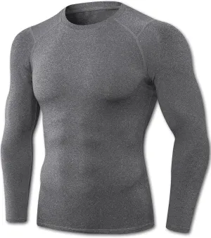 Men's Compression Shirt Long Sleeve Cool Dry Workout Athletic Base Layer Undershirts for Running Basketball Cycling
