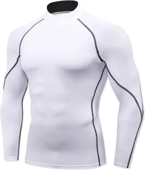 Men's Compression Shirt Long Sleeve Cool Dry Workout Athletic Base Layer Undershirts for Running Basketball Cycling