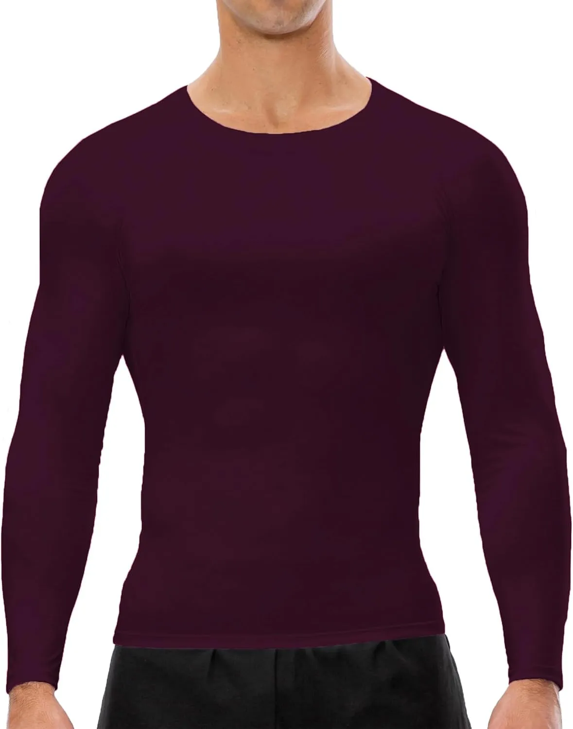 Men's Compression Shirt Long Sleeve Cool Dry Workout Athletic Base Layer Undershirts for Running Basketball Cycling