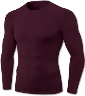Men's Compression Shirt Long Sleeve Cool Dry Workout Athletic Base Layer Undershirts for Running Basketball Cycling