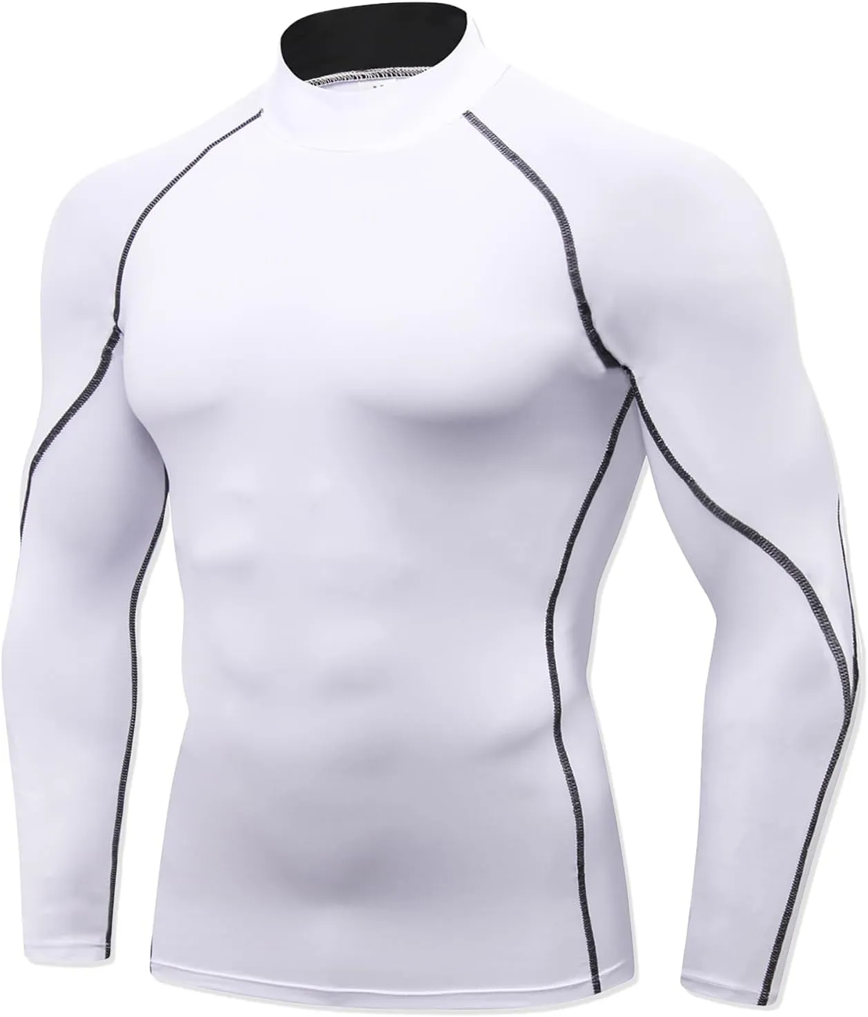 Men's Compression Shirt Long Sleeve Cool Dry Workout Athletic Base Layer Undershirts for Running Basketball Cycling
