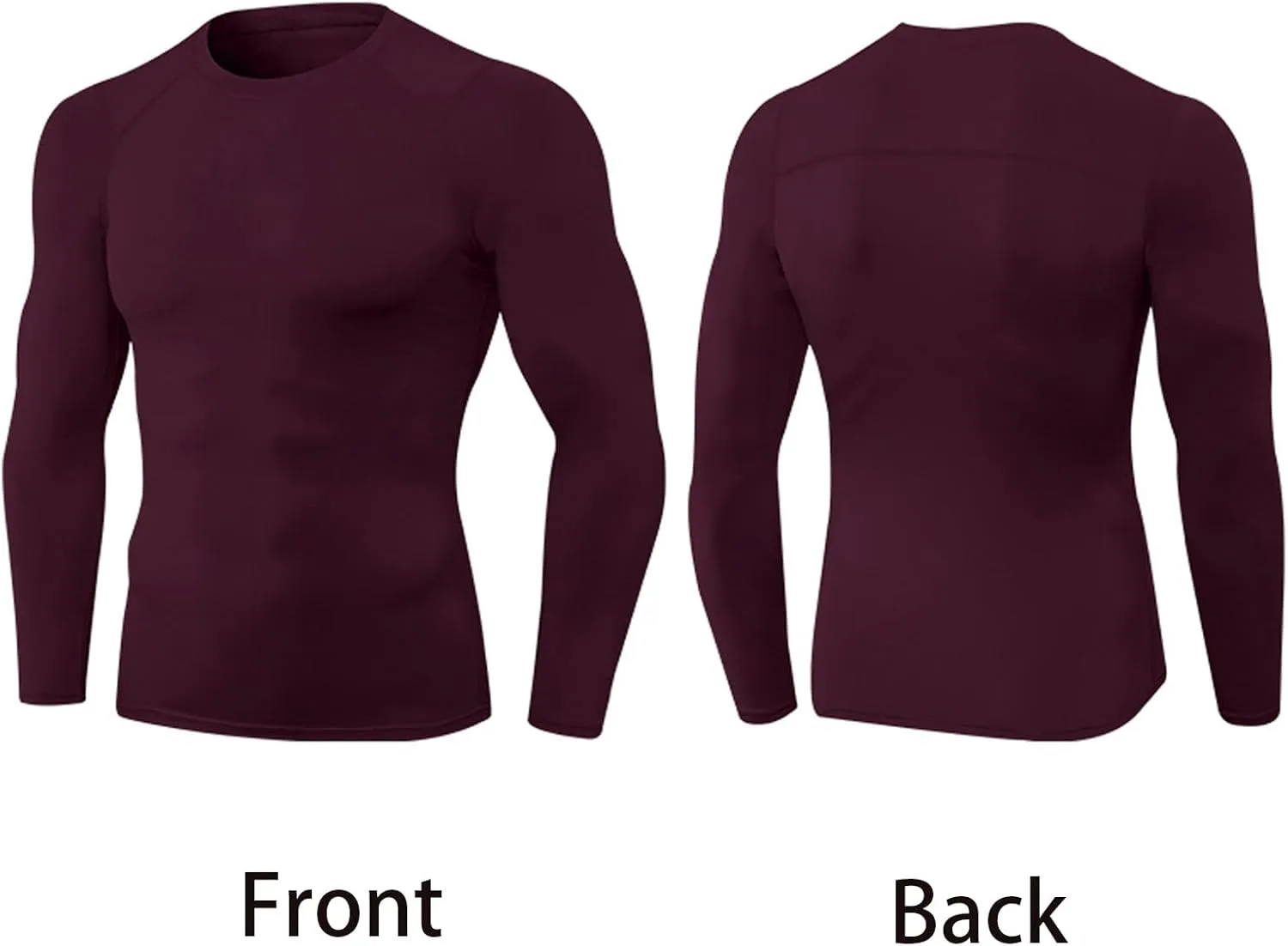 Men's Compression Shirt Long Sleeve Cool Dry Workout Athletic Base Layer Undershirts for Running Basketball Cycling