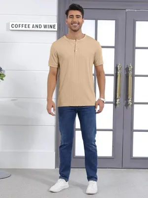 Mens Henley Shirt Dry Fit Tech 3 Button Slim Fit Quick Dry Gym Tshirt Short Sleeve Lightweight Casual T Basic Tee