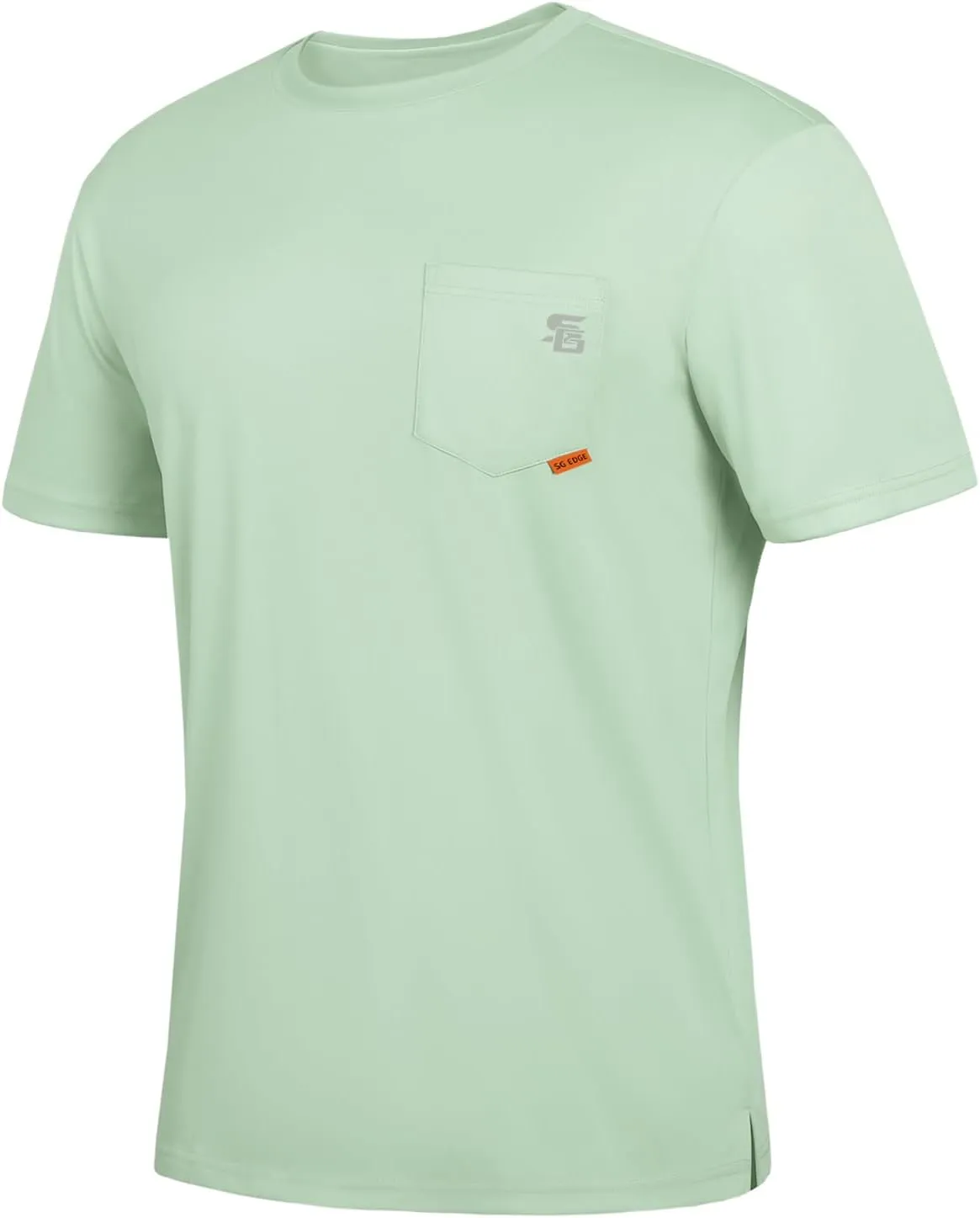 Men's Rash Guard Shirts UPF 50  Moisture Wicking Short Sleeve Chest Pocket Quick Dry Lightweight