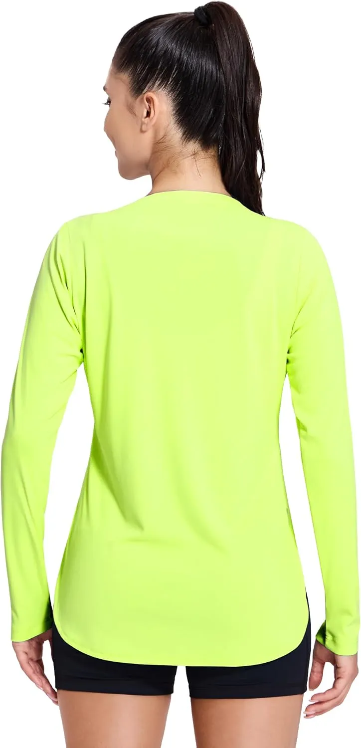 MIER Women's UPF 50  Sun Shirts Long Sleeve Workout UV Protection Dry Fit Athletic Running Gym Hiking Tops Lightweight