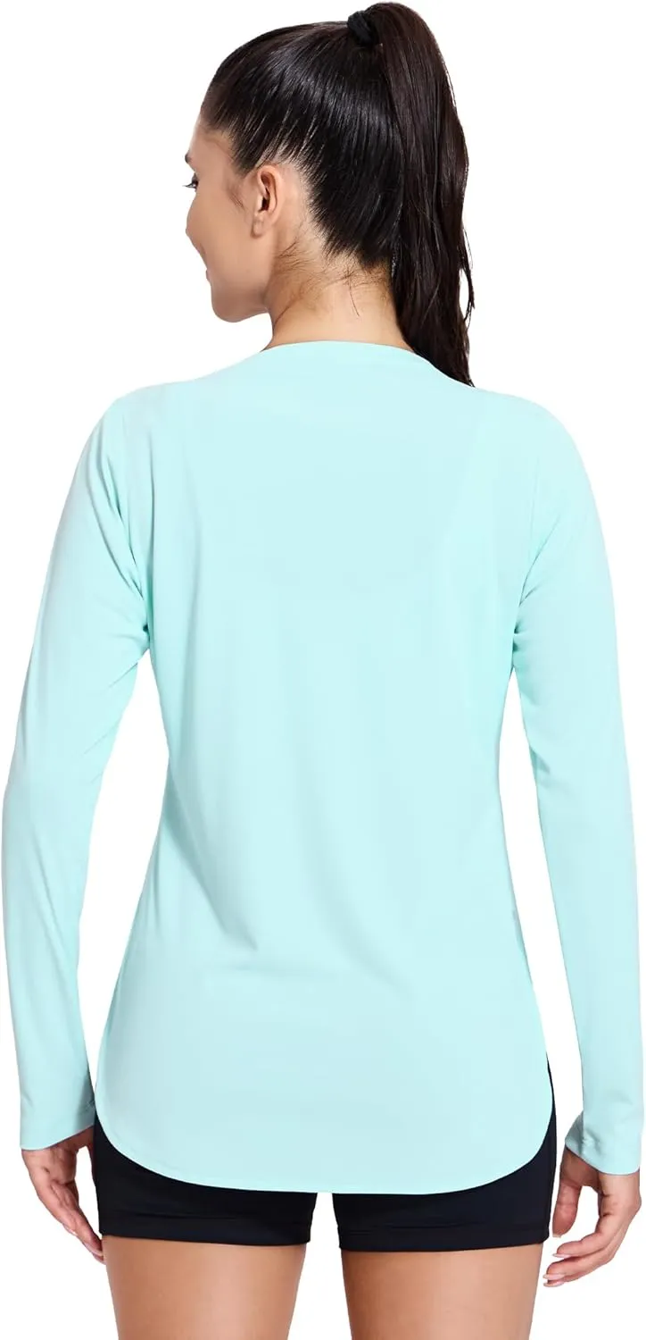 MIER Women's UPF 50  Sun Shirts Long Sleeve Workout UV Protection Dry Fit Athletic Running Gym Hiking Tops Lightweight