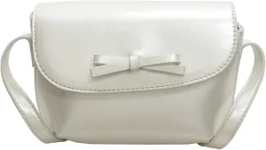 Minimalist Saddle Bag Women Shoulder Crossbody Bag Bow Knot Compact Purse